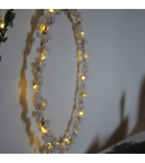 Wreath with Soft White Tassels - Fairy light Melanie Porter lighted illuminated decoration indoor bedroom