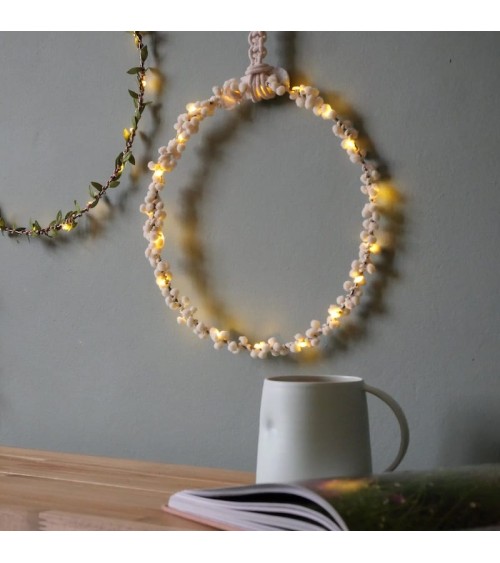 Wreath with Soft White Tassels - Fairy light Melanie Porter lighted illuminated decoration indoor bedroom