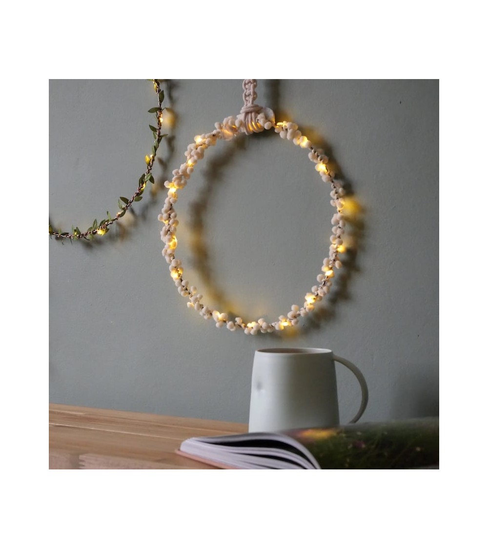 Wreath with Soft White Tassels - Fairy light Melanie Porter lighted illuminated decoration indoor bedroom