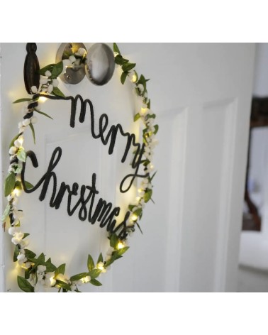 Ghirlanda vischio e pompons bianchi - Decorazioni natalizie Melanie Porter Decorazioni natalizie decoro Natale fatte a mano