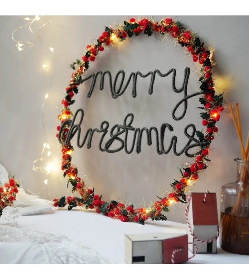 Christmas Wreath Holly and berry - Fairy light Melanie Porter 2024 christmas decorations xmas tree decorations