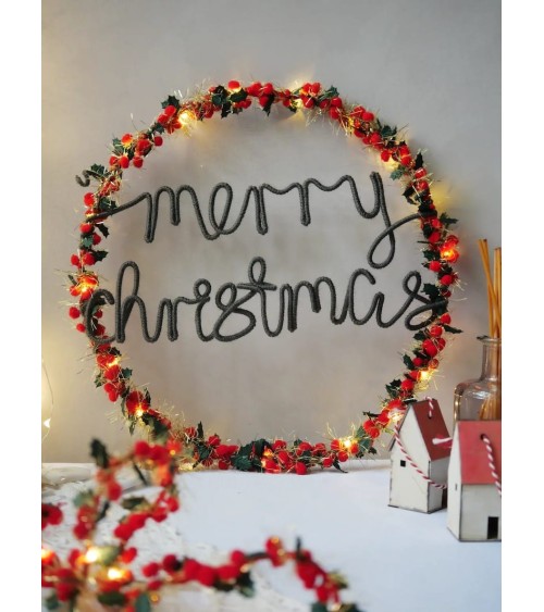 Christmas Wreath Holly and berry - Fairy light Melanie Porter xmas decorations 2023