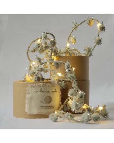 Tinsel pom pom Silver - Fairy Light Garland Melanie Porter lighted illuminated decoration indoor bedroom