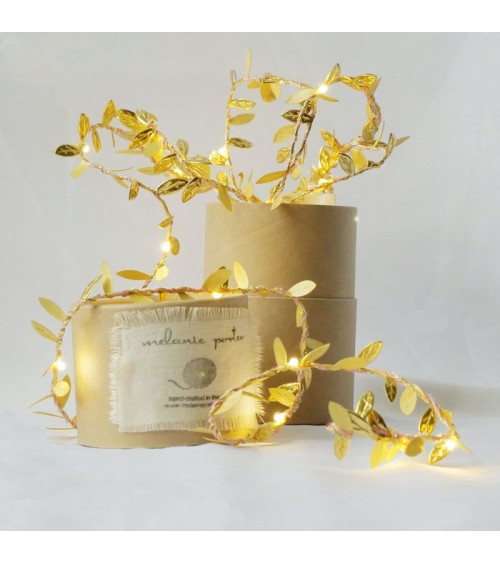 Foglie dorate - Ghirlanda luminosa Melanie Porter decorazioni luminose