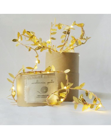 Foglie dorate - Ghirlanda luminosa Melanie Porter decorazioni luminose
