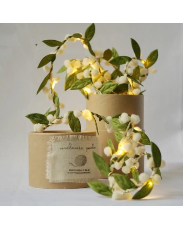 Mistletoe & white pom pom berry - Fairy Light Garland Melanie Porter lighted illuminated decoration indoor bedroom