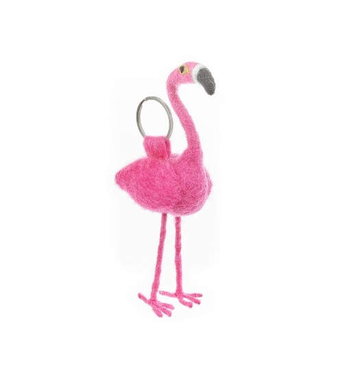 Flamingo - Cool Handcrafted Keychain Felt so good original gift idea switzerland