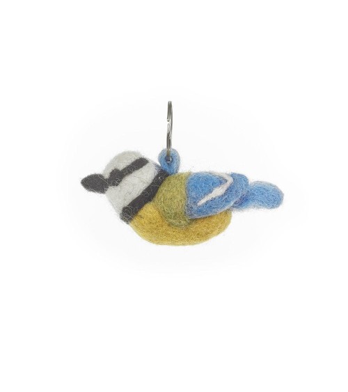 Blue Tit - Cool Handcrafted Keychain Felt so good original gift idea switzerland