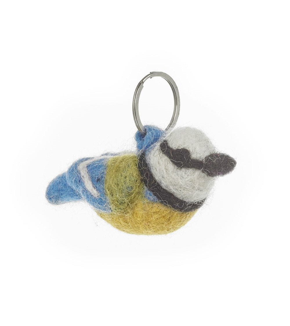 Blue Tit - Cool Handcrafted Keychain Felt so good original gift idea switzerland