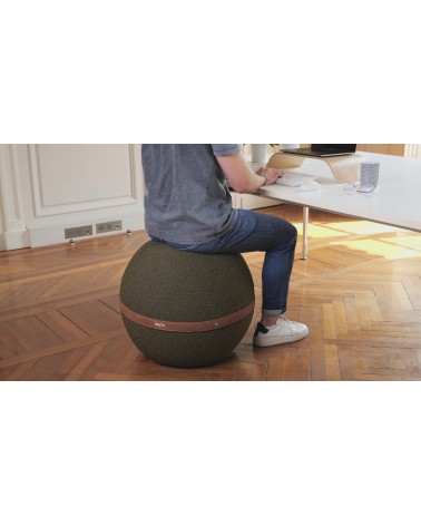 Bloon Bouclette Vert Olive - Siège ballon Bloon Paris ergonomique swiss ball bureau d'assise