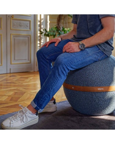 Bloon Bouclette Blu Atlantico - Sedia ergonomica Bloon Paris palla da seduta pouf gonfiabile