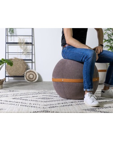 Bloon Ribbed Taupe - Design Sitting ball yoga excercise balance ball chair for office