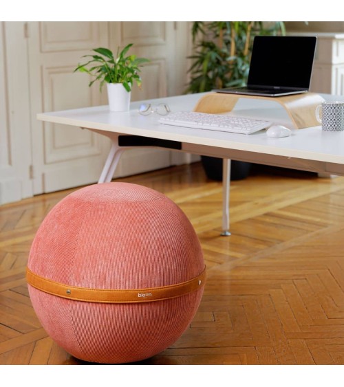 Bloon Côtelé Corail - Siège ballon Bloon Paris ergonomique swiss ball bureau d'assise