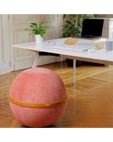 Bloon Côtelé Corail - Siège ballon Bloon Paris ergonomique swiss ball bureau d'assise