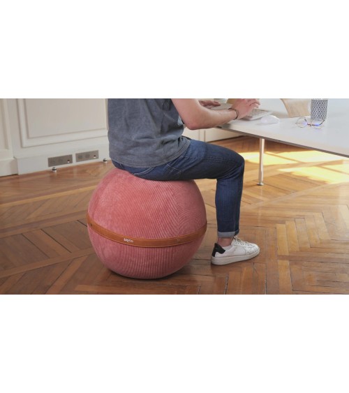 Bloon Côtelé Corail - Siège ballon Bloon Paris ergonomique swiss ball bureau d'assise