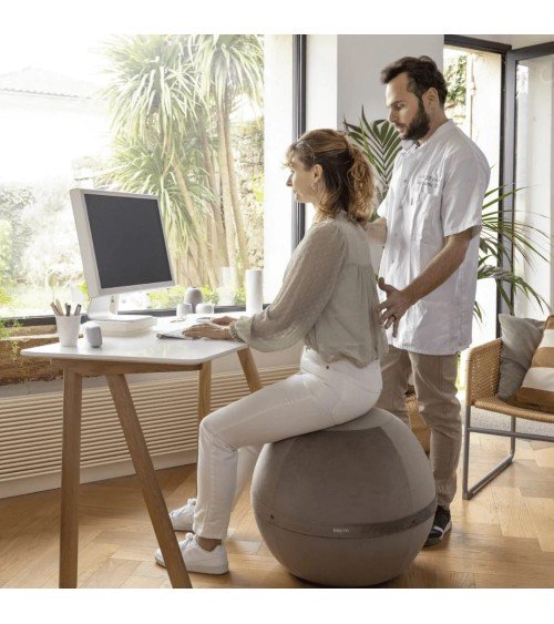 Bloon Velvet Opal Grey - Design Sitting ball yoga excercise balance ball chair for office