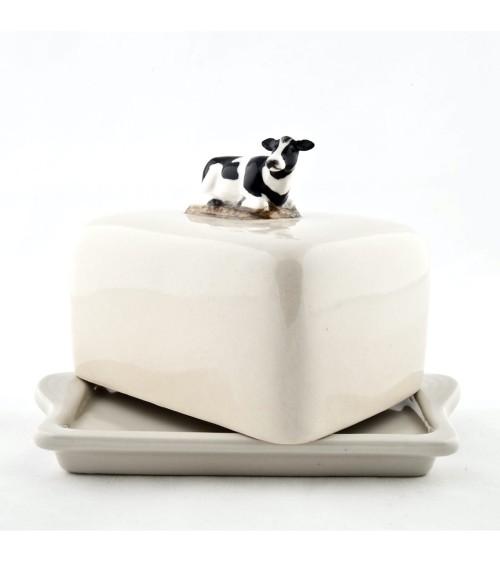 Friesian Cow - Ceramic butter dish Quail Ceramics