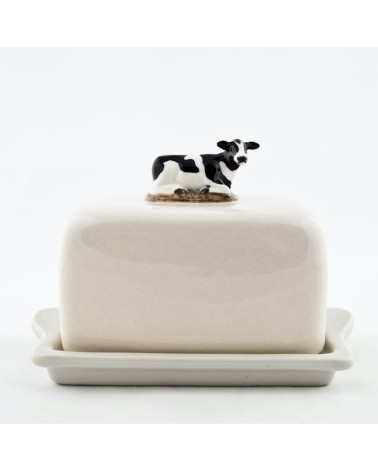 Mucca Holstein - Porta burro in ceramica Quail Ceramics da tavola