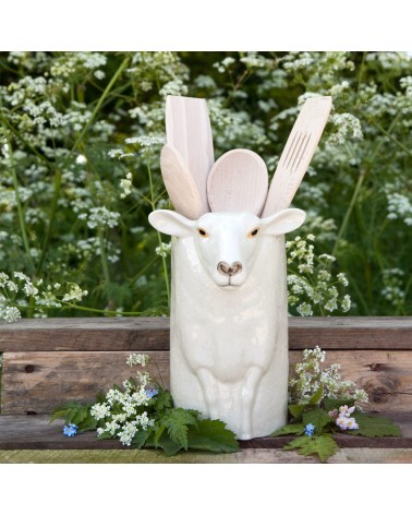 Suffolk Sheep - Ceramic Utensil Holder Quail Ceramics