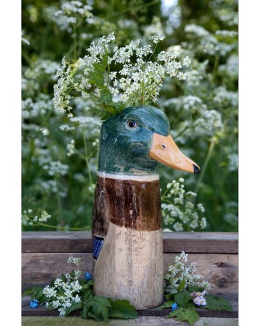 Large Flower Vase - Mallard duck Quail Ceramics table flower living room vase kitatori switzerland