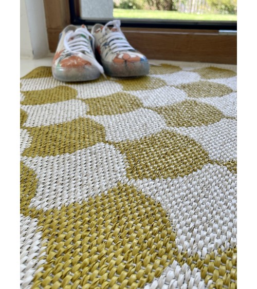 Tapis Vinyle - GERDA Mustard Brita Sweden tapis scandinave en vinyle lavable en machine de cuisine exterieur salon couloir