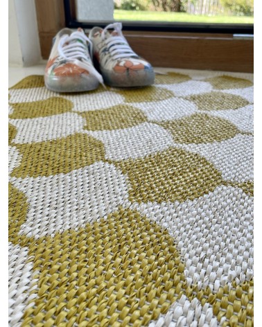 Tapis Vinyle - GERDA Mustard Brita Sweden tapis scandinave en vinyle lavable en machine de cuisine exterieur salon couloir