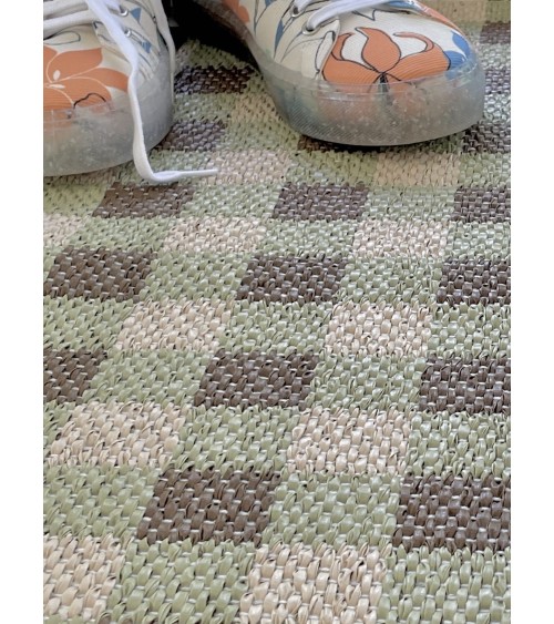 Vinyl Rug - POPPY Green Brita Sweden rugs outdoor carpet kitchen washable cool modern runner rugs