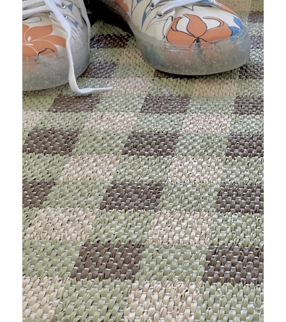Tapis Vinyle - POPPY Vert Brita Sweden tapis scandinave en vinyle lavable en machine de cuisine exterieur salon couloir