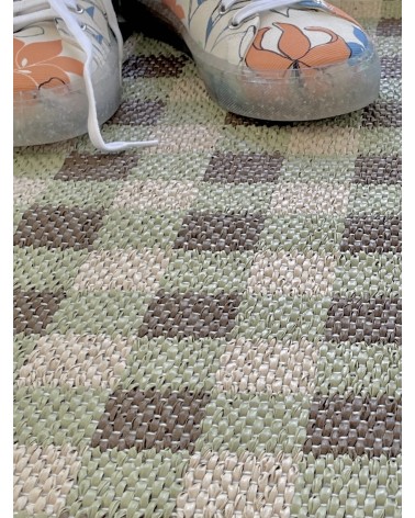 Tappeto in vinile - POPPY Verde Brita Sweden tappeti cucina lavabile lavabili in lavatrice per esterni salotto da esterno mod...