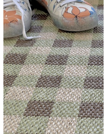 Vinyl Teppich - POPPY Grün Brita Sweden küchenteppich küchenläufer waschbar waschbarer outdoor teppich Teppichläufer balkon