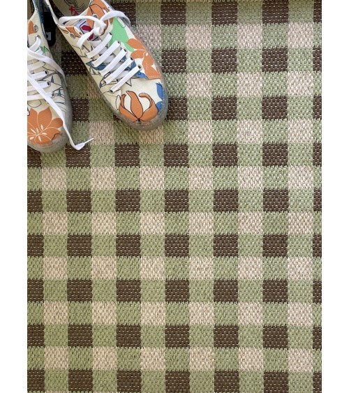 Tapis Vinyle - POPPY Vert Brita Sweden tapis scandinave en vinyle lavable en machine de cuisine exterieur salon couloir