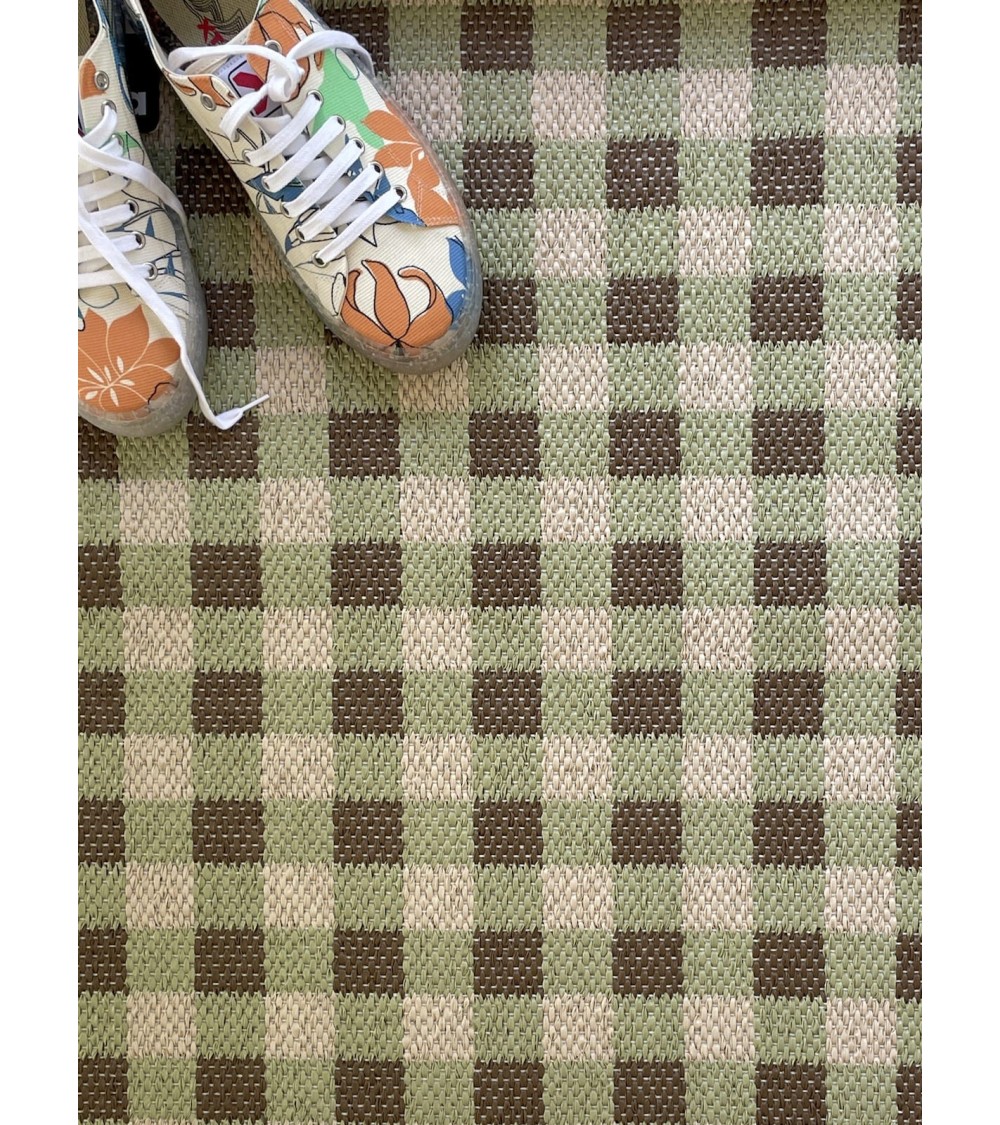 Tapis Vinyle - POPPY Vert Brita Sweden tapis scandinave en vinyle lavable en machine de cuisine exterieur salon couloir