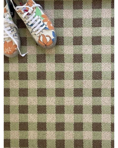 Tapis Vinyle - POPPY Vert Brita Sweden tapis scandinave en vinyle lavable en machine de cuisine exterieur salon couloir