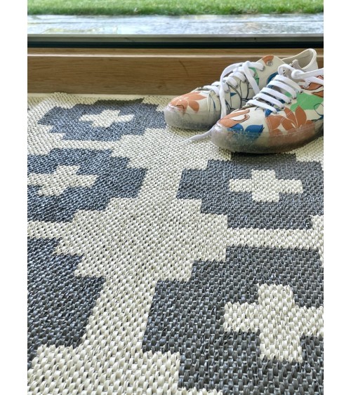 Vinyl Rug - FLOWER Stone Brita Sweden cool vinyl rugs runner for kitchen washable outdoor rugs