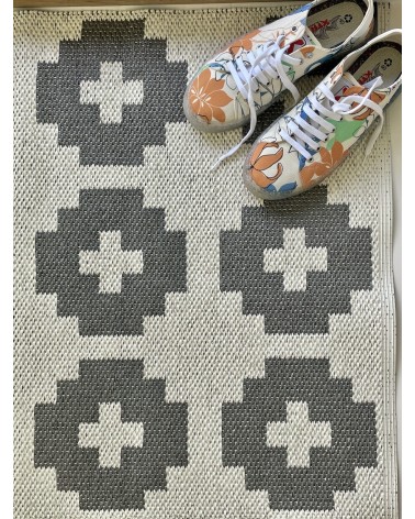 Vinyl Rug - FLOWER Stone Brita Sweden cool vinyl rugs runner for kitchen washable outdoor rugs