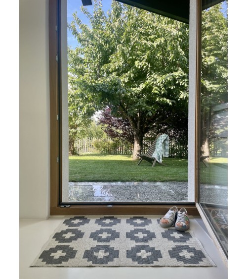 Vinyl Rug - FLOWER Stone Brita Sweden cool vinyl rugs runner for kitchen washable outdoor rugs