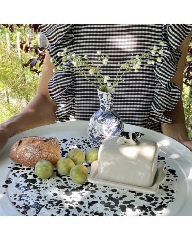 Friesian Cow - Ceramic butter dish Quail Ceramics