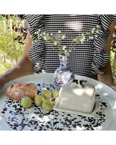 Friesian Cow - Ceramic butter dish Quail Ceramics