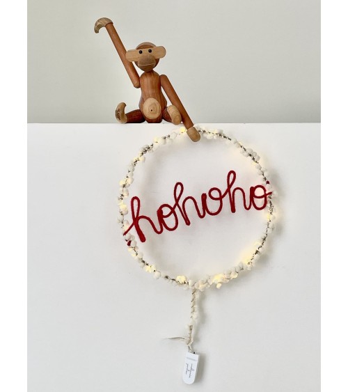 ho ho ho - Couronne à pompons - Décoration de noël Melanie Porter decoration noel decor déco de noel 2024 maison fait main