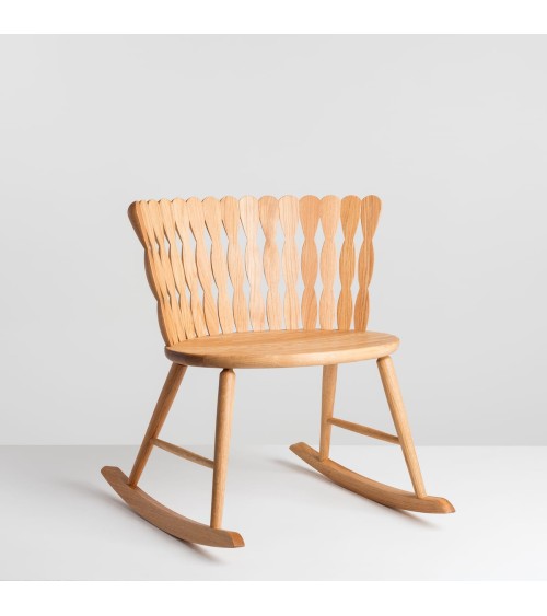 SPIRA Rocking Chair Oak - Fauteuil à bascule scandinave MYLHTA relaxant confortable allaitement maison salon
