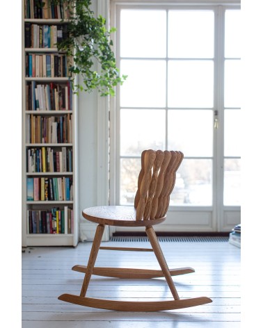 SPIRA Rocking Chair Oak - Fauteuil à bascule scandinave MYLHTA relaxant confortable allaitement maison salon