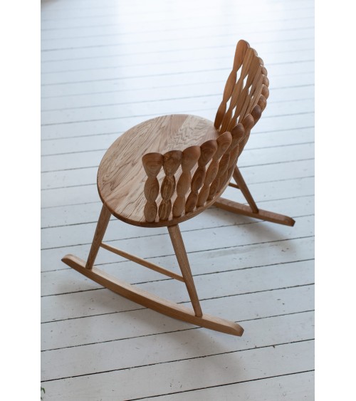 SPIRA Rocking Chair Oak - Sedia a dondolo in legno MYLHTA moderna da interno allattamento