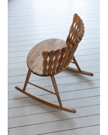 SPIRA Rocking Chair Oak - Sedia a dondolo in legno MYLHTA moderna da interno allattamento