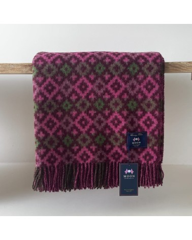 Dartmouth Burgundy / Pink - Wolldecke, Decke aus reiner Schurwolle Bronte by Moon woll decken schafwoll decke kaufen kuscheld...