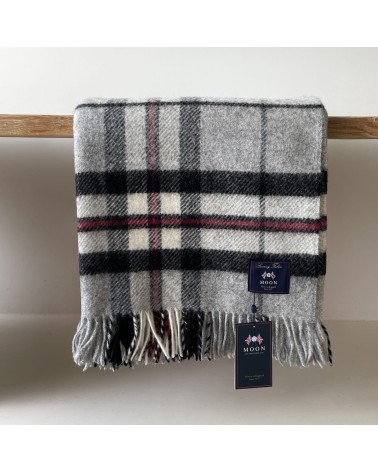 Grey Thompson - Pure new wool blanket Bronte by Moon clan plaids english sofa cozy soft throw blanket