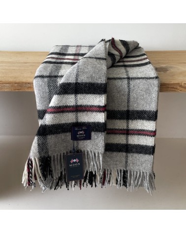 Grey Thompson - Plaid en pure laine vierge Bronte by Moon plaide pour canapé de lit cocooning chaud