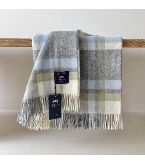 Plaid PORTREE Gris - Couverture en laine mérinos Bronte by Moon plaide pour canapé de lit cocooning chaud