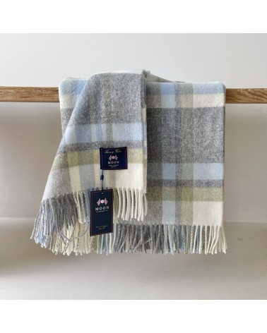 Plaid PORTREE Gris - Couverture en laine mérinos Bronte by Moon plaide pour canapé de lit cocooning chaud