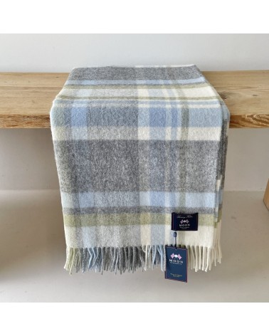 Plaid PORTREE Gris - Couverture en laine mérinos Bronte by Moon plaide pour canapé de lit cocooning chaud