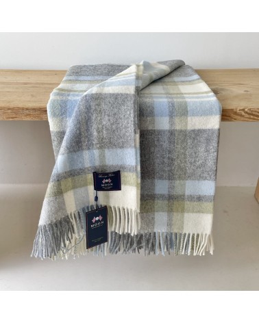 Plaid PORTREE Gris - Couverture en laine mérinos Bronte by Moon plaide pour canapé de lit cocooning chaud